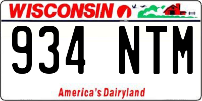 WI license plate 934NTM