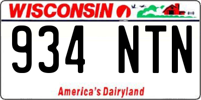 WI license plate 934NTN