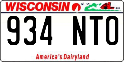 WI license plate 934NTO
