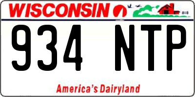 WI license plate 934NTP