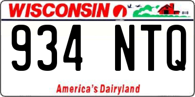 WI license plate 934NTQ
