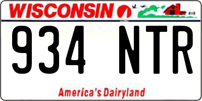 WI license plate 934NTR