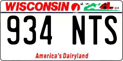 WI license plate 934NTS