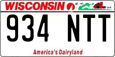 WI license plate 934NTT
