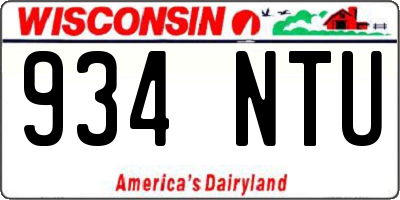WI license plate 934NTU