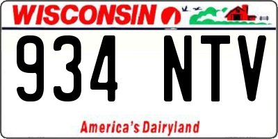 WI license plate 934NTV