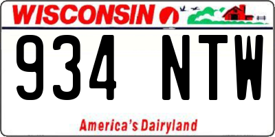 WI license plate 934NTW