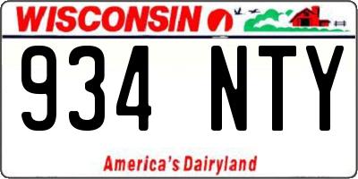WI license plate 934NTY