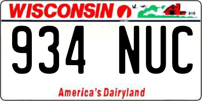 WI license plate 934NUC