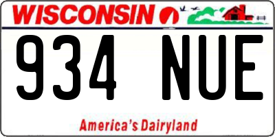 WI license plate 934NUE