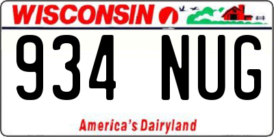 WI license plate 934NUG