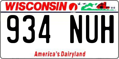 WI license plate 934NUH