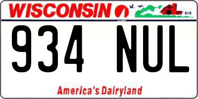 WI license plate 934NUL