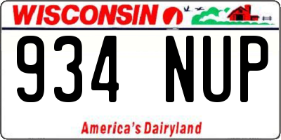 WI license plate 934NUP