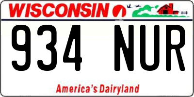 WI license plate 934NUR
