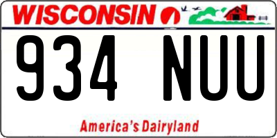 WI license plate 934NUU