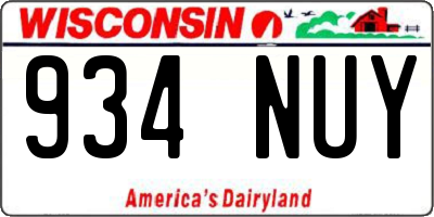 WI license plate 934NUY