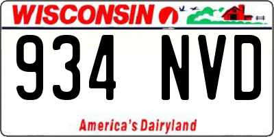 WI license plate 934NVD