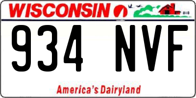 WI license plate 934NVF