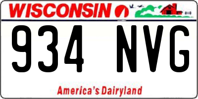 WI license plate 934NVG
