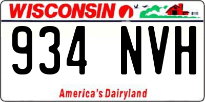 WI license plate 934NVH