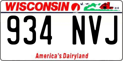 WI license plate 934NVJ