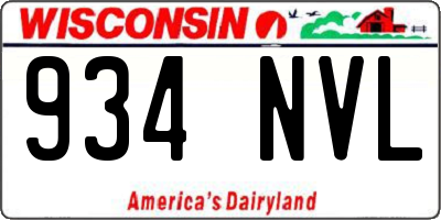 WI license plate 934NVL