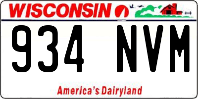 WI license plate 934NVM