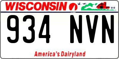 WI license plate 934NVN