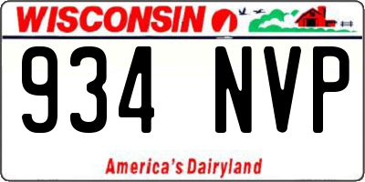 WI license plate 934NVP