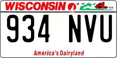 WI license plate 934NVU