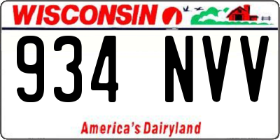 WI license plate 934NVV