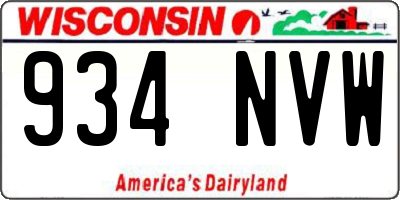 WI license plate 934NVW
