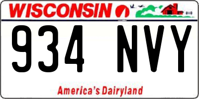 WI license plate 934NVY