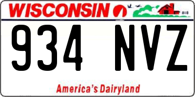 WI license plate 934NVZ