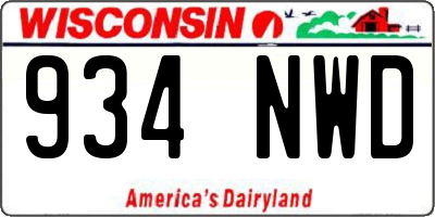 WI license plate 934NWD
