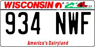 WI license plate 934NWF