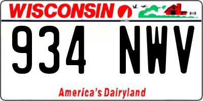 WI license plate 934NWV