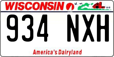 WI license plate 934NXH