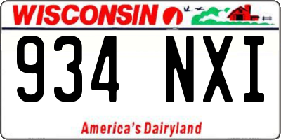 WI license plate 934NXI