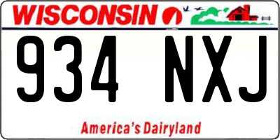 WI license plate 934NXJ
