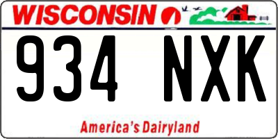 WI license plate 934NXK