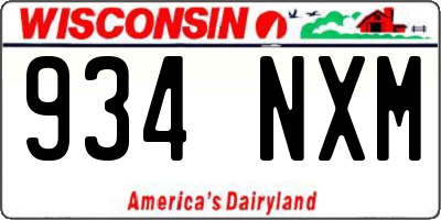 WI license plate 934NXM