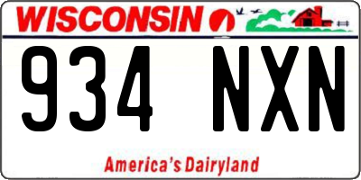 WI license plate 934NXN