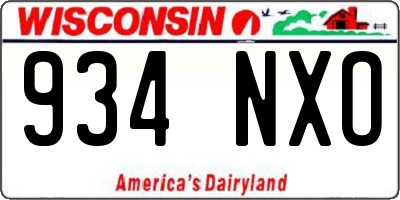 WI license plate 934NXO