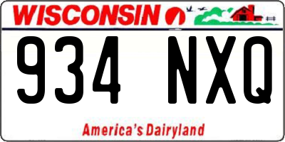 WI license plate 934NXQ