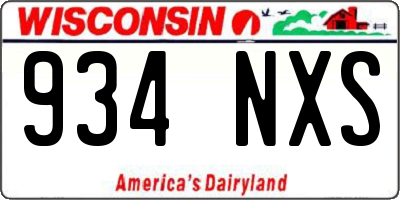 WI license plate 934NXS