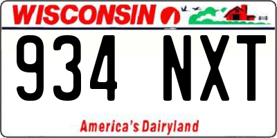 WI license plate 934NXT