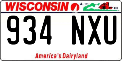 WI license plate 934NXU