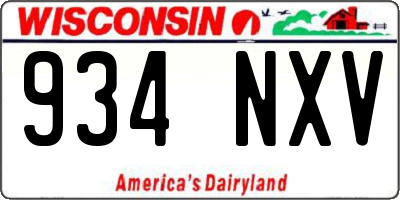 WI license plate 934NXV
